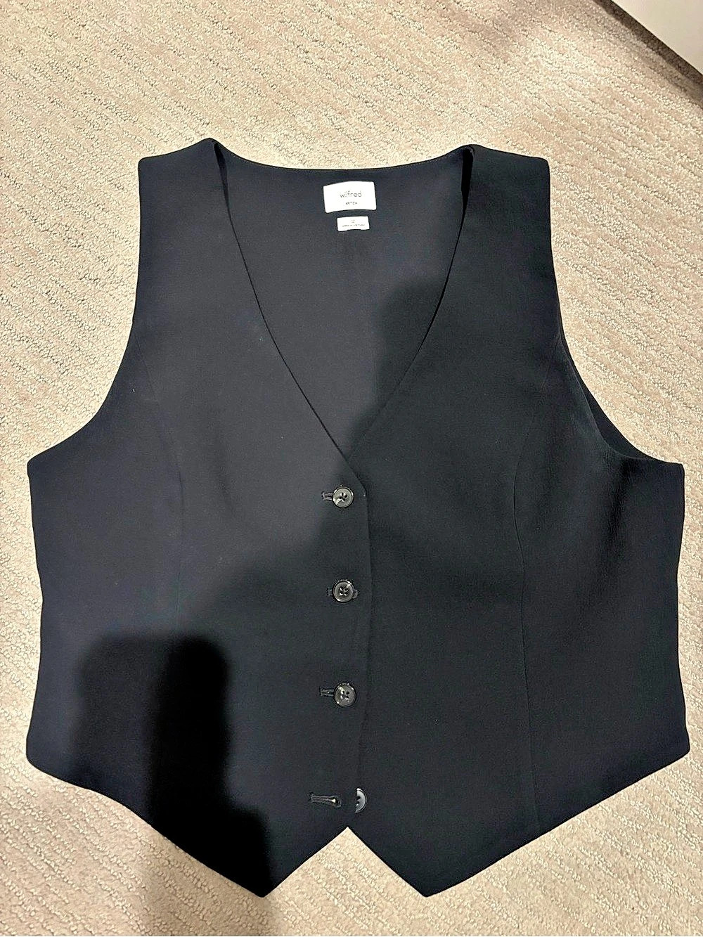 Wilfred Vest Black Button-Front Vest Size 12